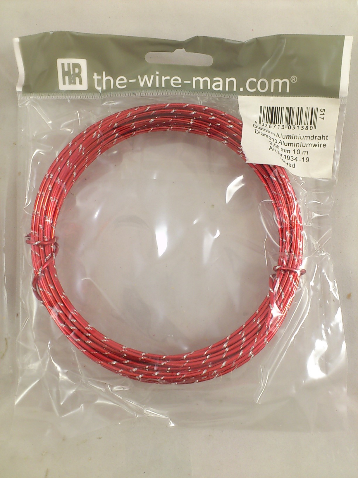 Aluminium wire diamond red2mmx10m